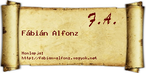 Fábián Alfonz névjegykártya