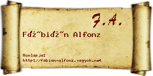 Fábián Alfonz névjegykártya