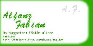 alfonz fabian business card