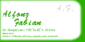 alfonz fabian business card